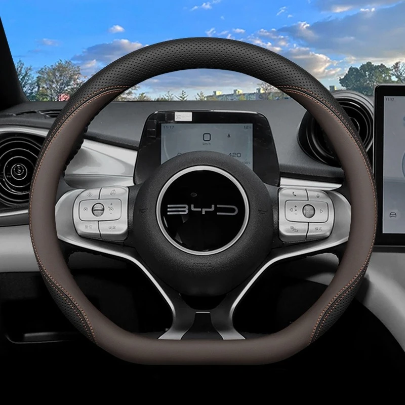 2026年 BYD用 レザーカーステアリングホイールカバー  - Fishing Boat Steering Wheel のレビューと価格